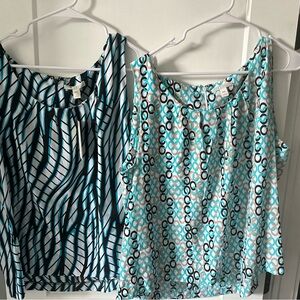 Dana Buchman Black and Blue Patterned XXL Top Bundle